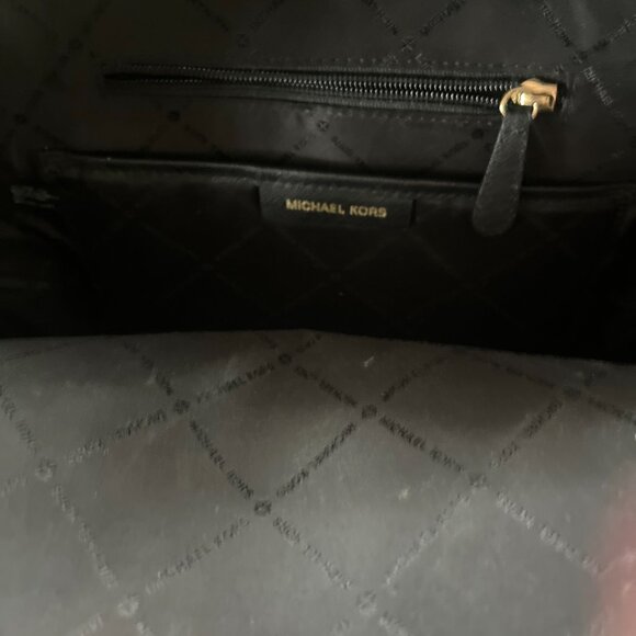 Michael Kors saffiano leather black backpack